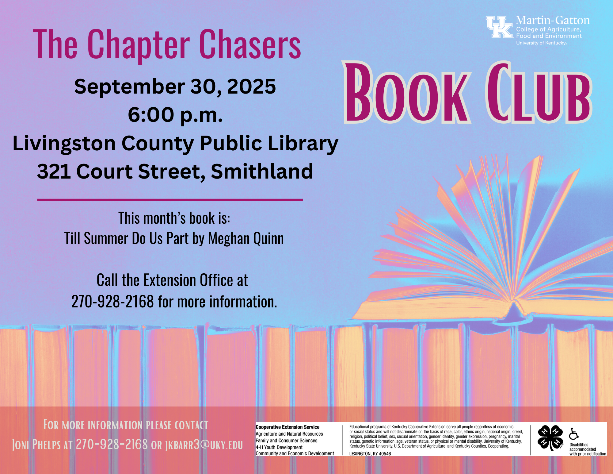 The Chapter Chasers September 30 Flyer