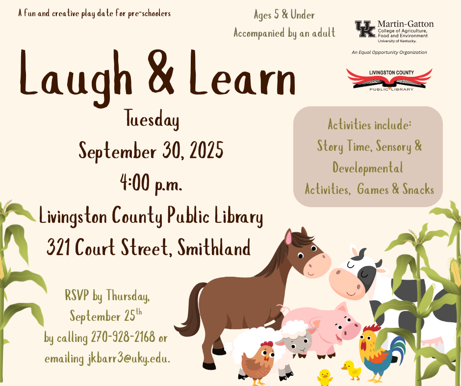 Laugh and Learn September 30 flyer