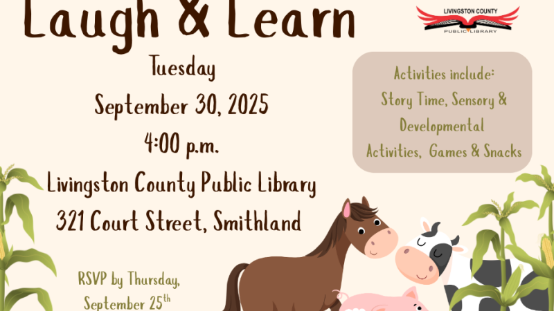 Laugh and Learn September 30 flyer
